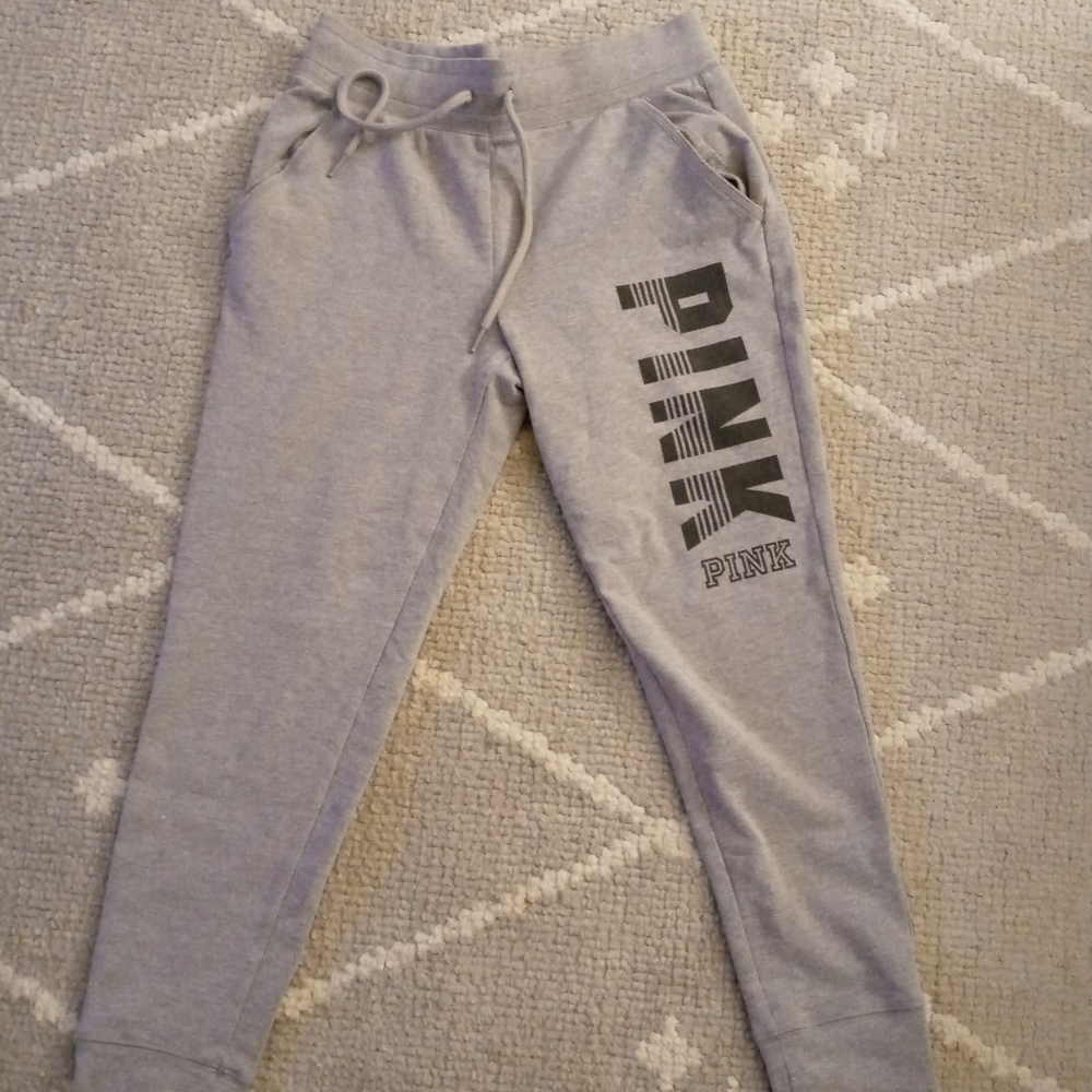 Victoria Secret PINK Cuffed Grey Sweatpants Small